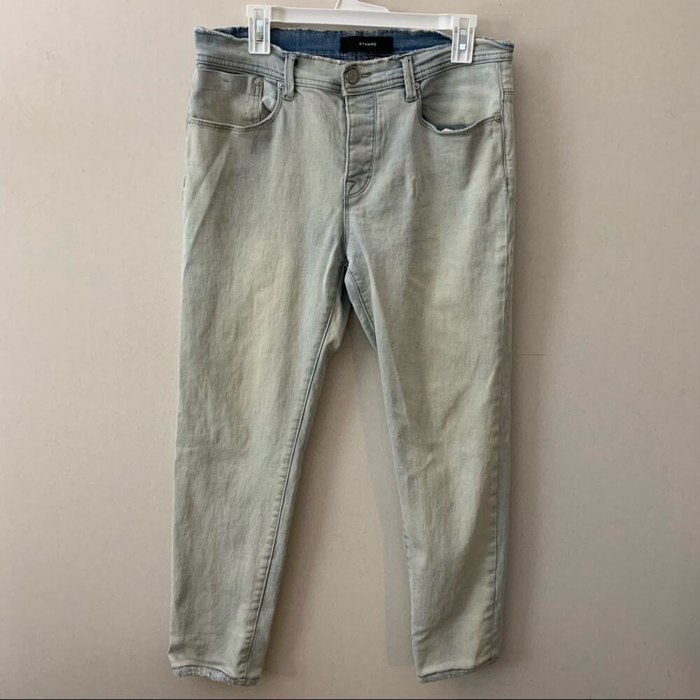 Stampd High Rise Skinny Jeans Button Fly Plus Size 34/16 Light Wash Western